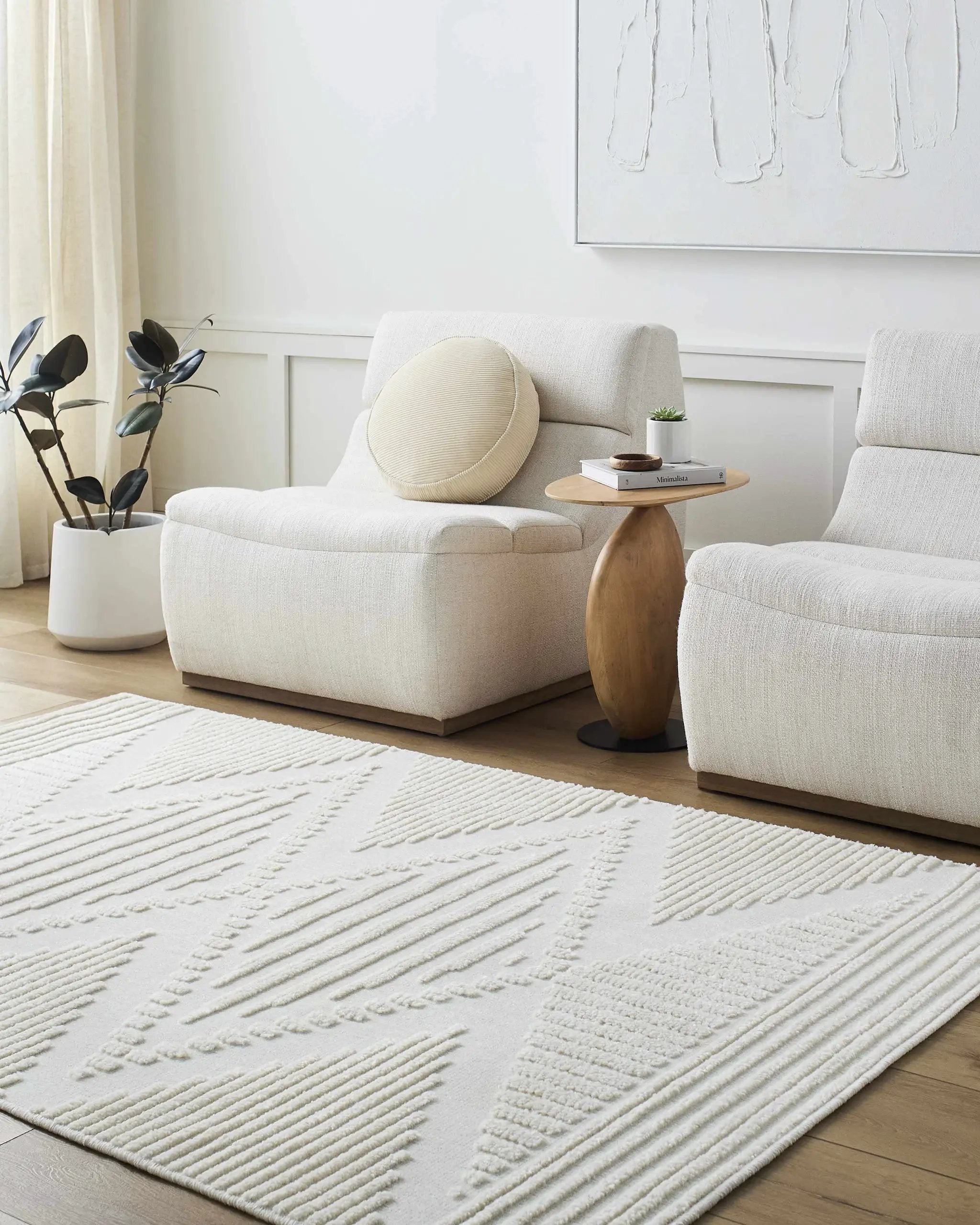 Annika Beige 3D Washable Area Rug by Boutique Rugs