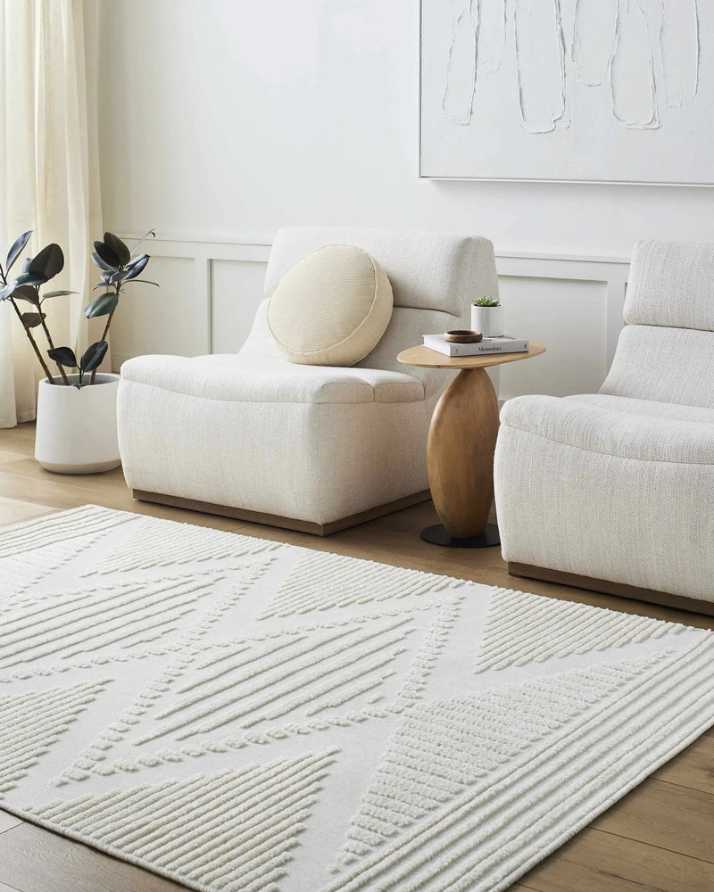 Annika Beige 3D Washable Area Rug by Boutique Rugs