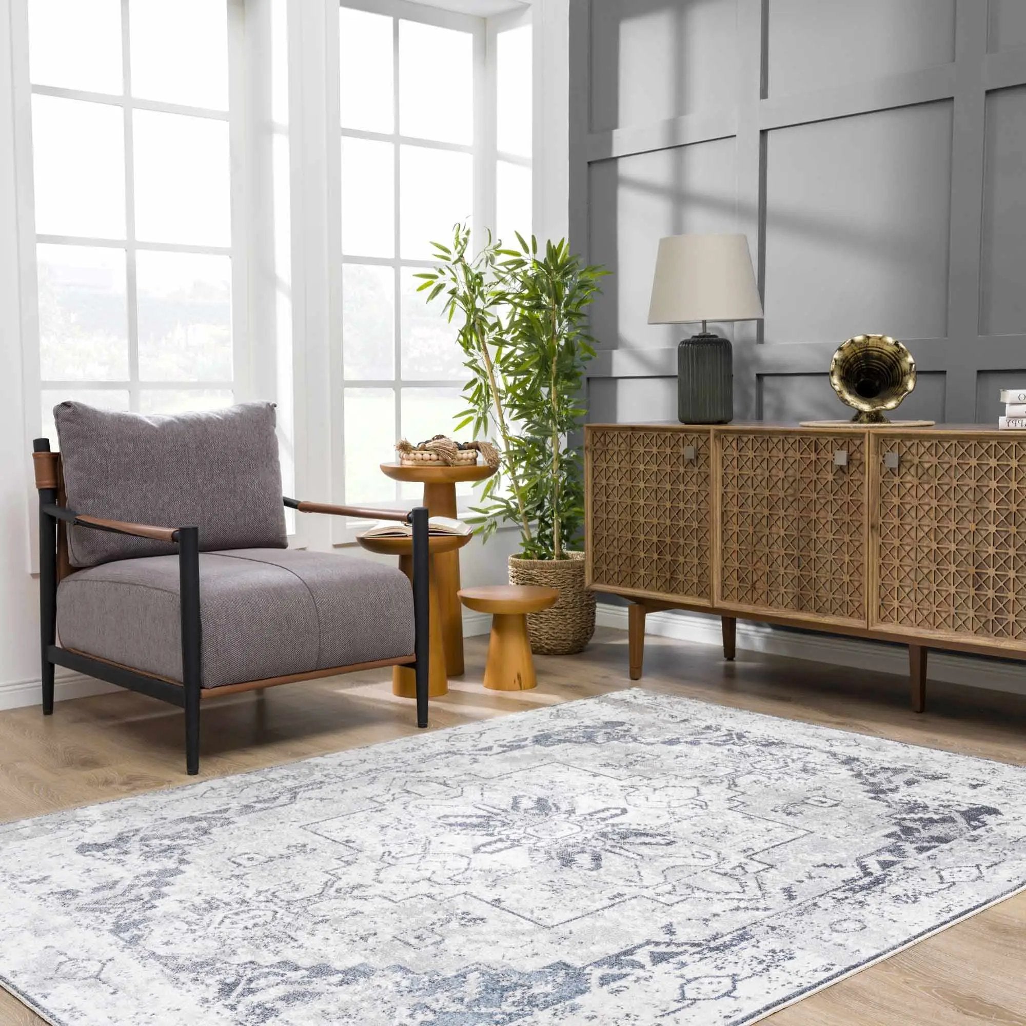 Hera Ivory Boutique Washable Rug - Clearance by Boutique Rugs