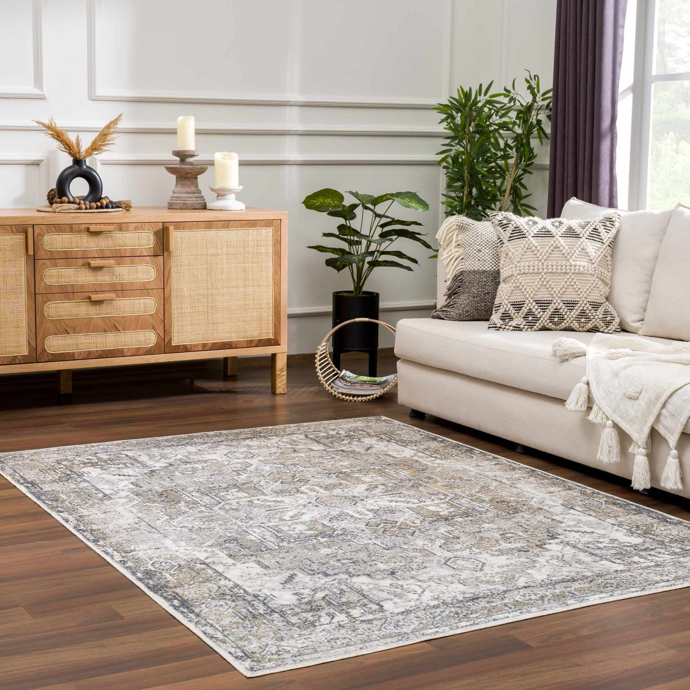 Hera Olive Boutique Washable Rug by Boutique Rugs