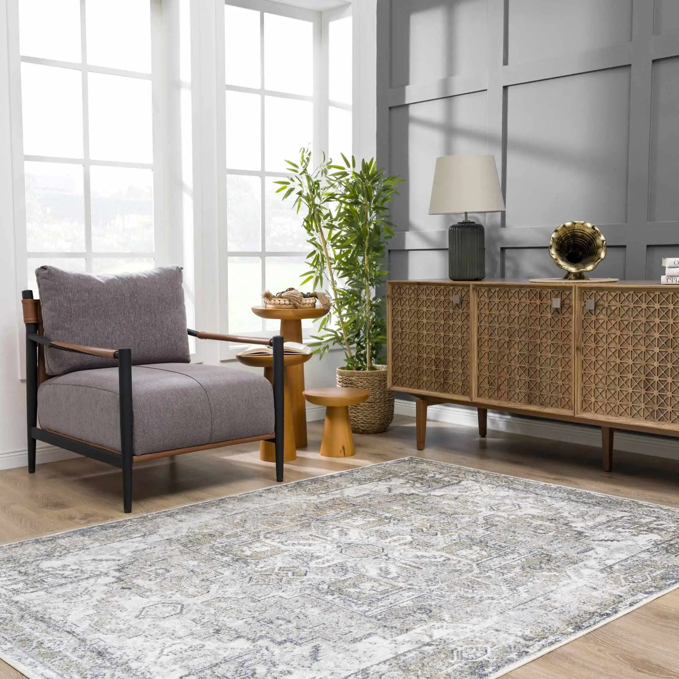 Hera Olive Boutique Washable Rug by Boutique Rugs
