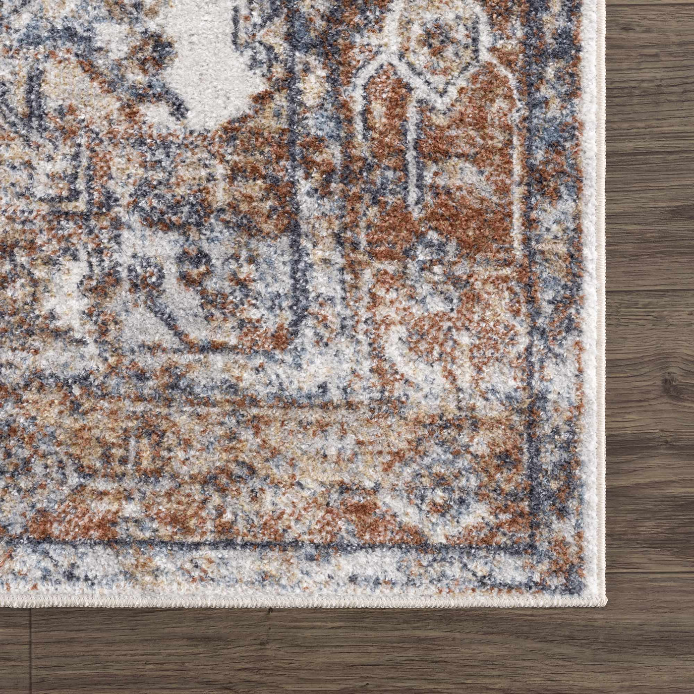 Rust Hera Washable Area Rug - Clearance by Boutique Rugs