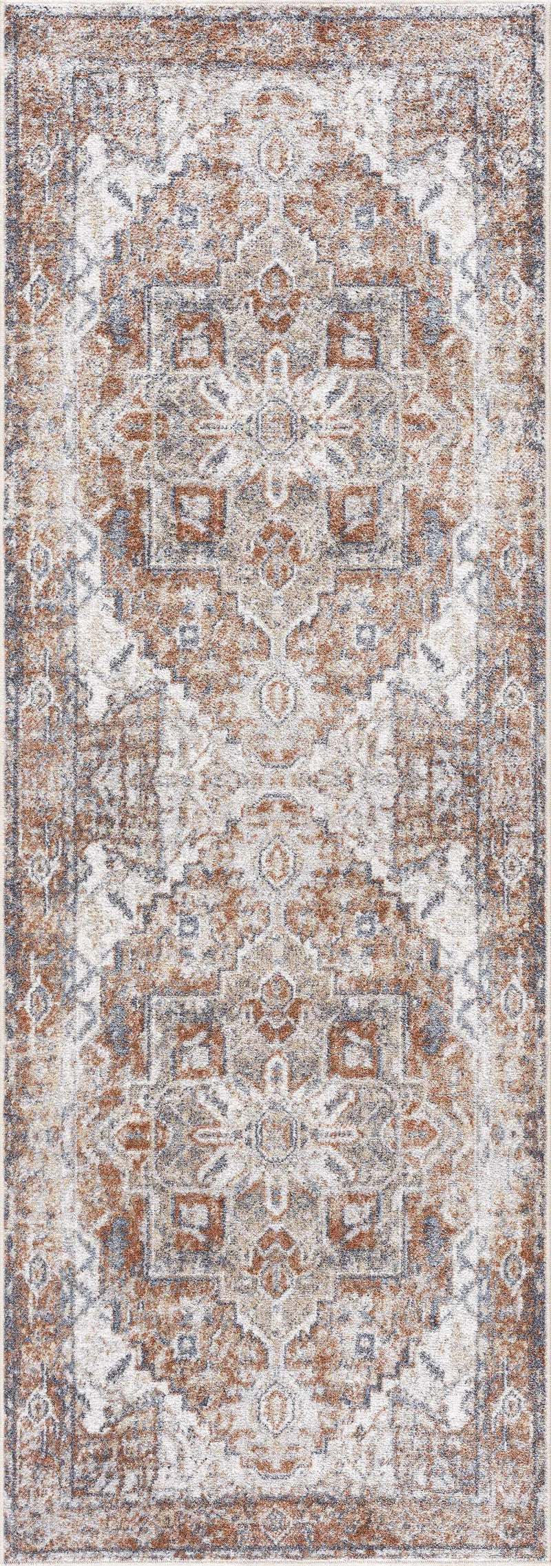 Rust Hera Washable Area Rug - Clearance by Boutique Rugs