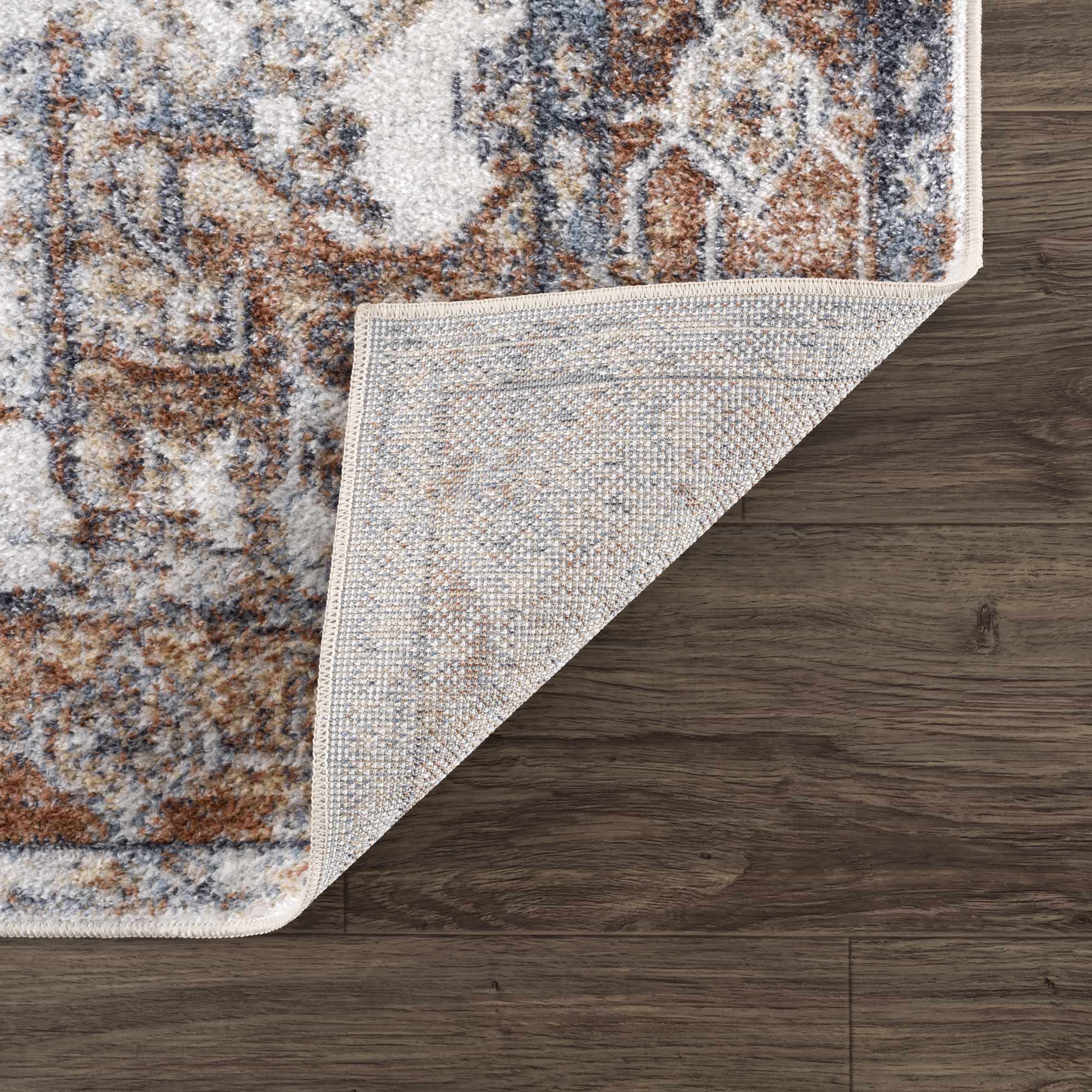 Rust Hera Washable Area Rug - Clearance by Boutique Rugs