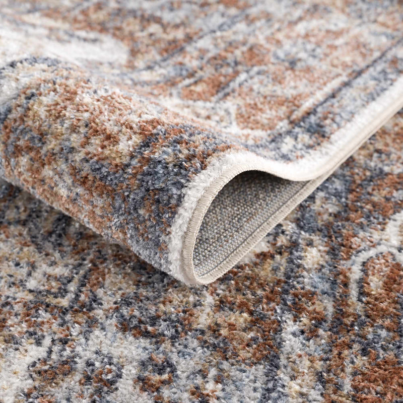 Rust Hera Washable Area Rug - Clearance by Boutique Rugs