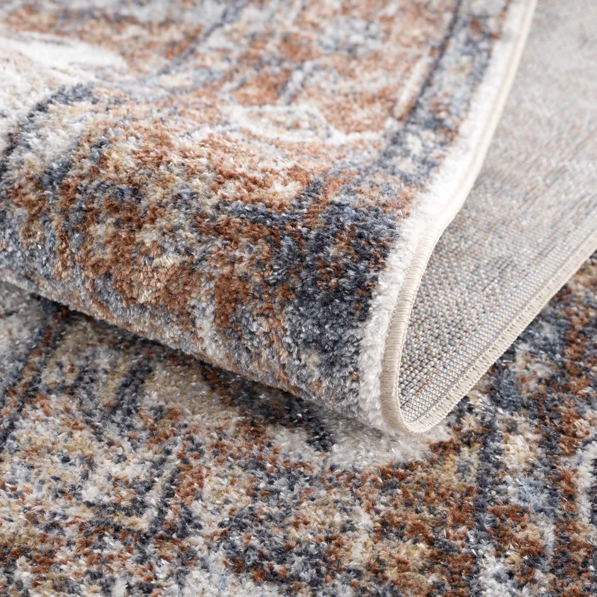 Rust Hera Washable Area Rug - Clearance by Boutique Rugs