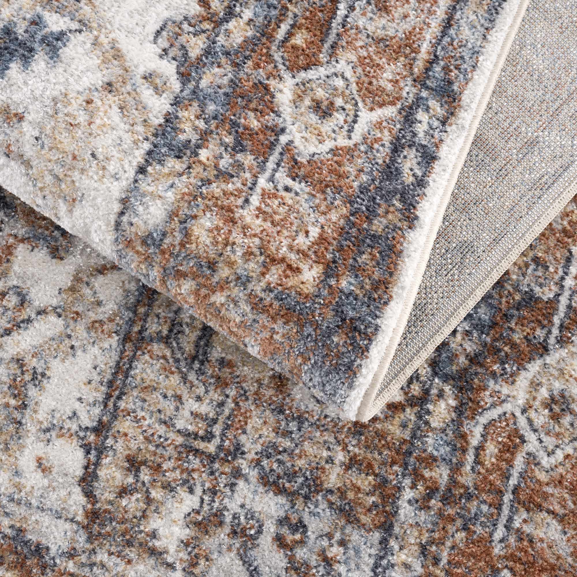 Rust Hera Washable Area Rug - Clearance by Boutique Rugs
