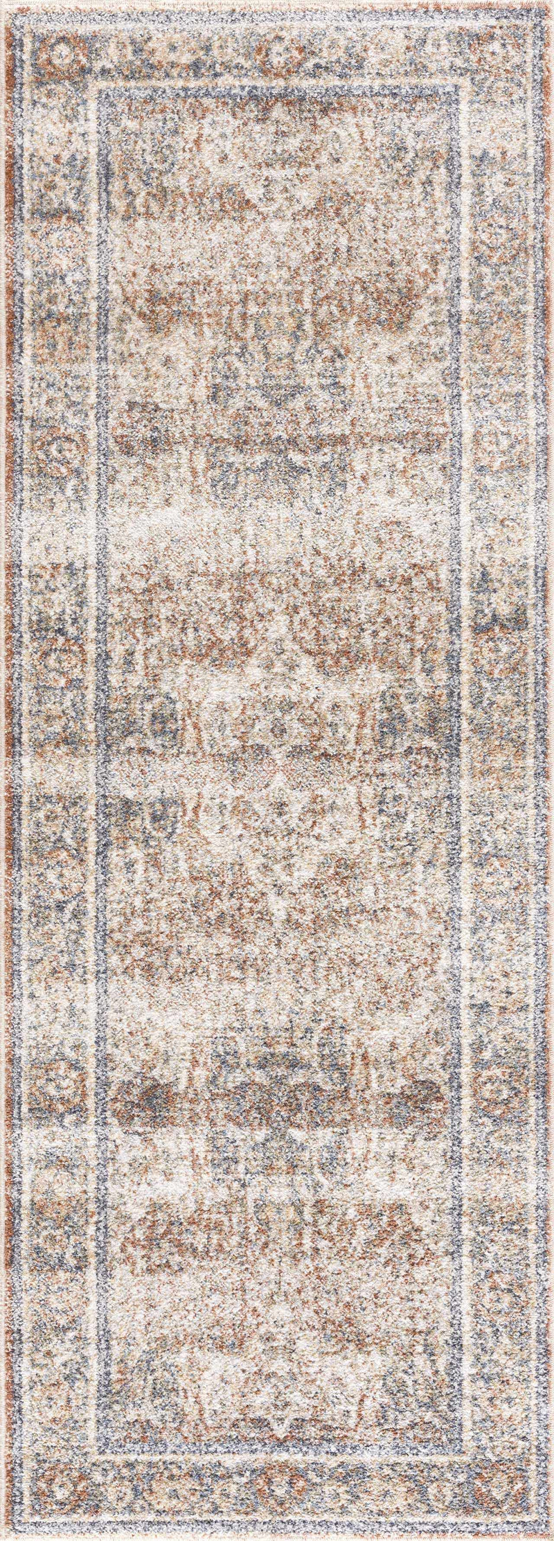Arias Beige Blue Washable Area Rug by Hauteloom