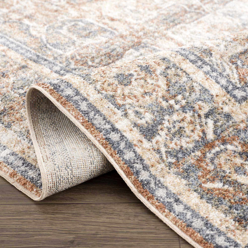 Arias Beige Blue Washable Area Rug by Hauteloom