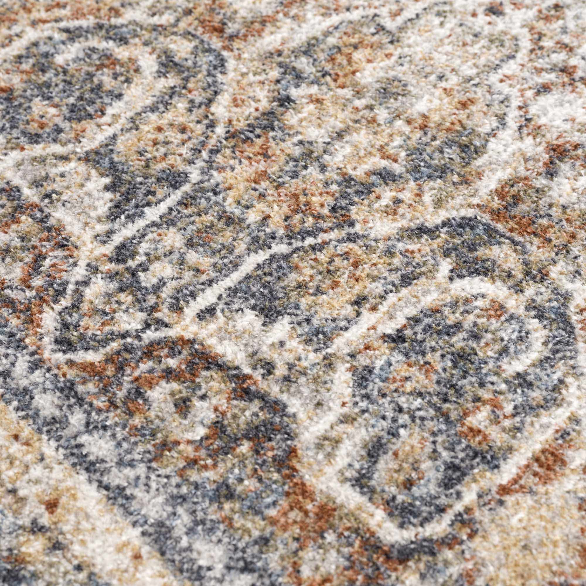 Arias Beige Blue Washable Area Rug by Hauteloom