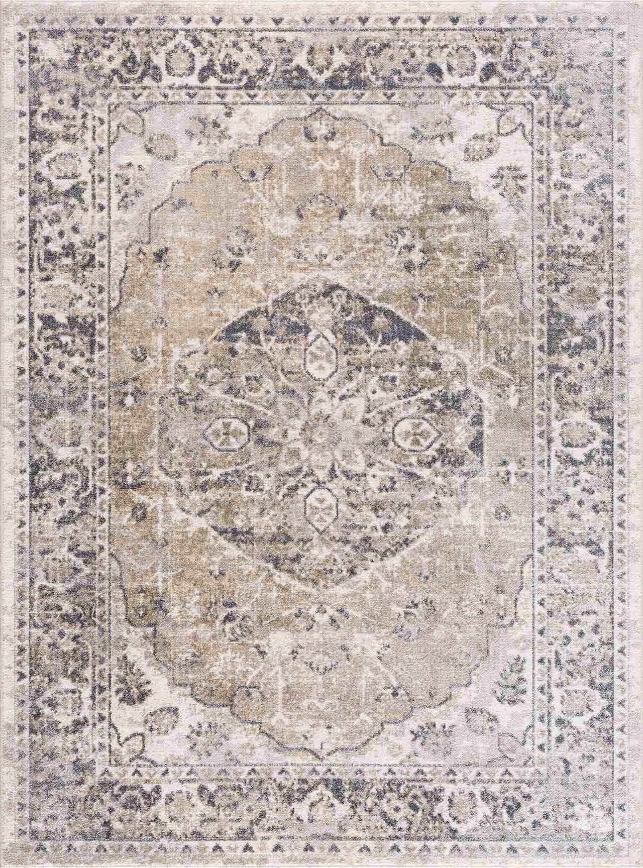 Rudo Beige Flat Pile Washable Rug by Boutique Rugs