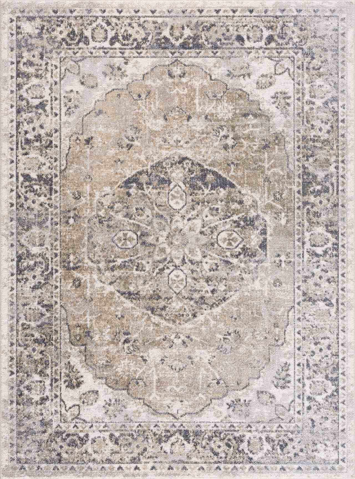 Rudo Beige Washable Area Rug by Hauteloom
