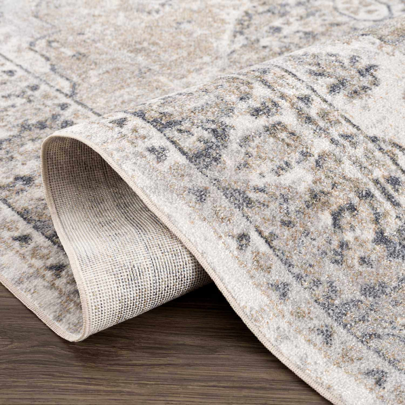 Rudo Beige Flat Pile Washable Rug by Boutique Rugs