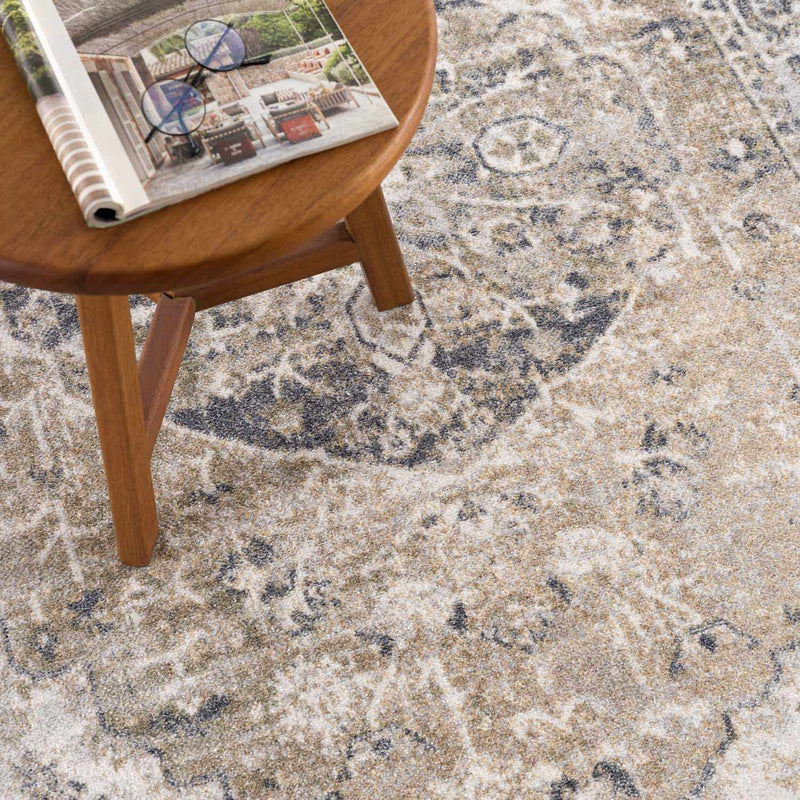 Rudo Beige Washable Area Rug by Hauteloom