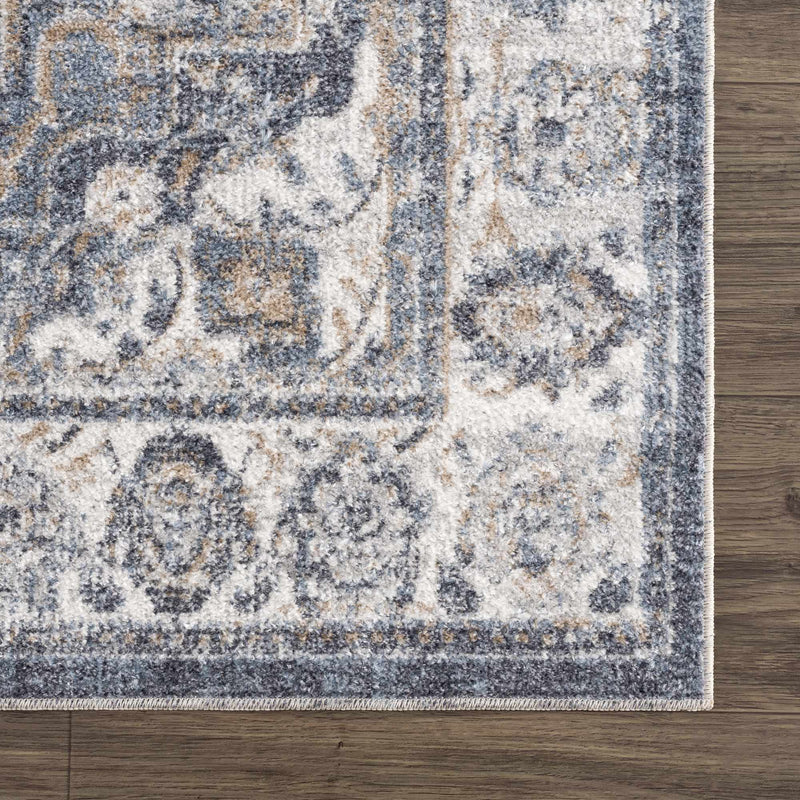 Aurum Blue Washable Area Rug by Hauteloom