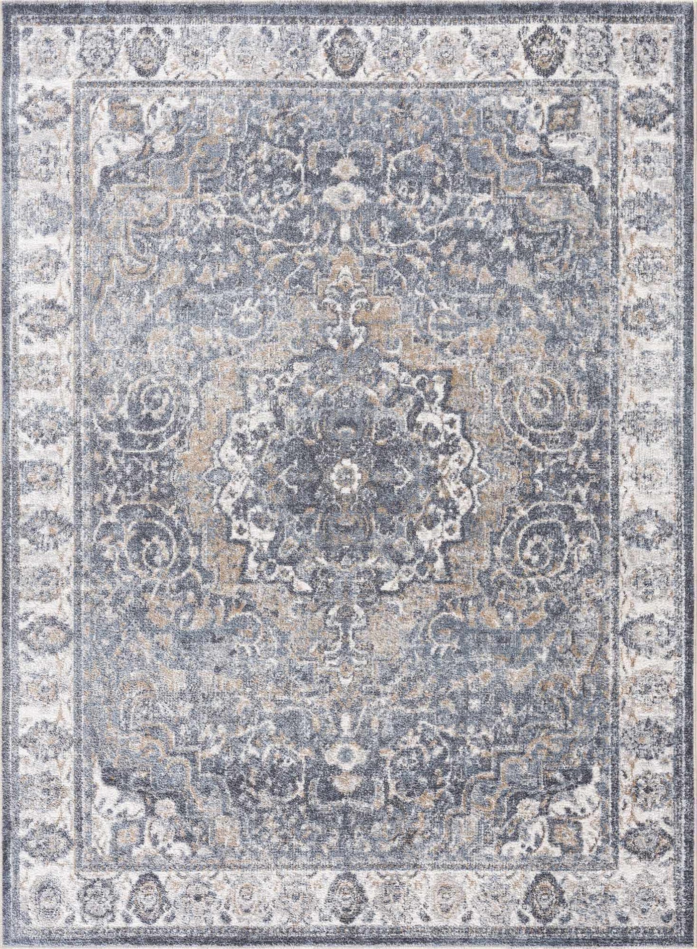 Aurum Blue Washable Area Rug by Boutique Rugs