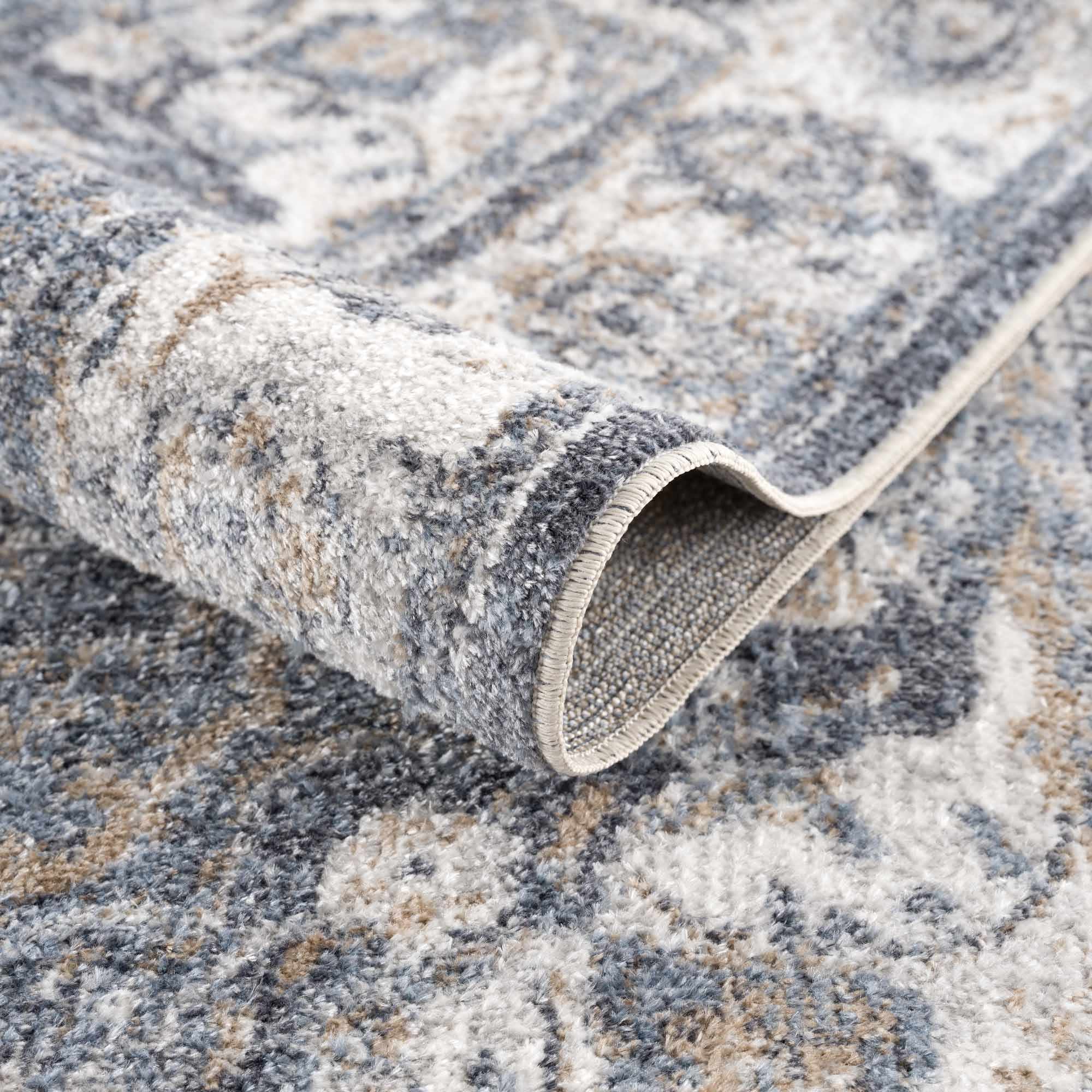 Aurum Blue Washable Area Rug by Hauteloom