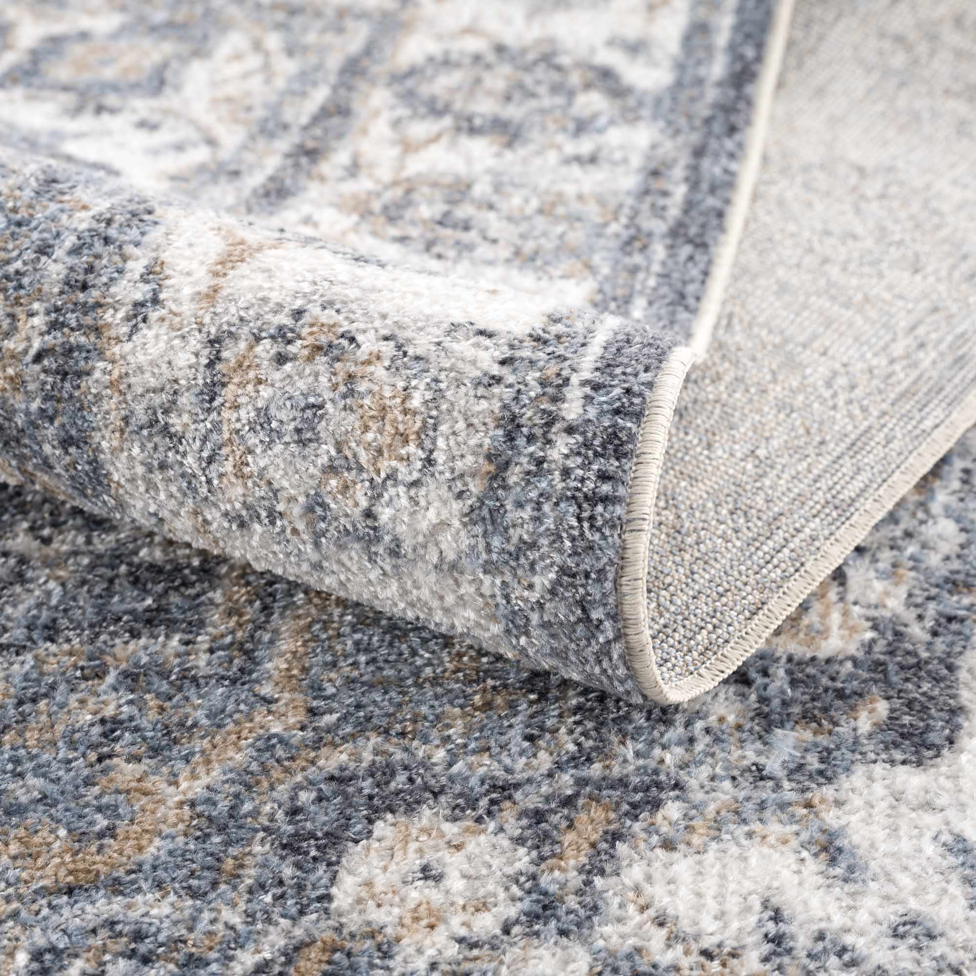 Aurum Blue Washable Area Rug by Hauteloom