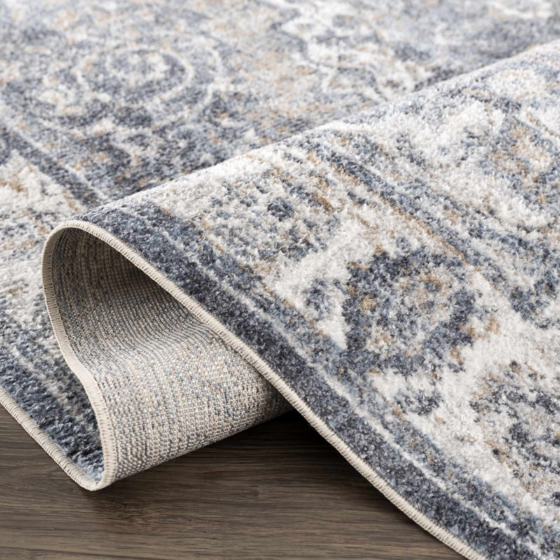 Aurum Blue Washable Area Rug by Hauteloom