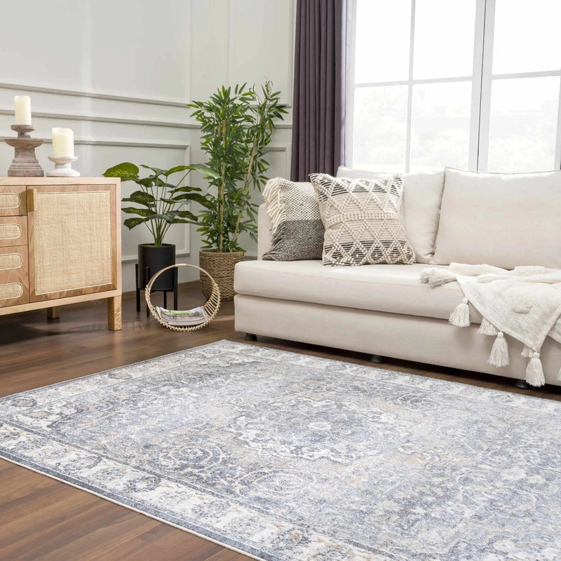 Aurum Blue Washable Area Rug by Boutique Rugs