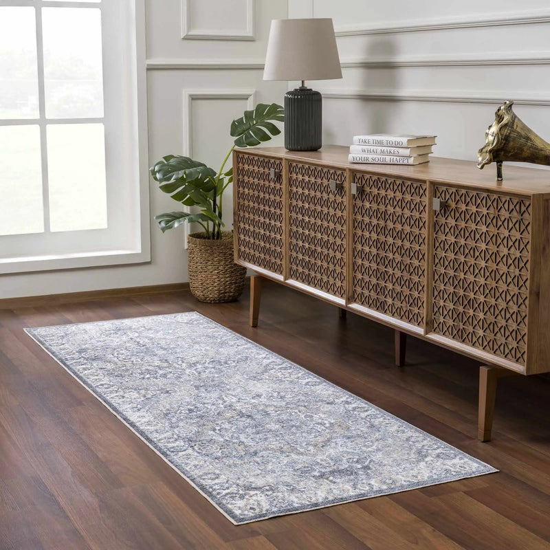 Aurum Blue Washable Area Rug by Boutique Rugs
