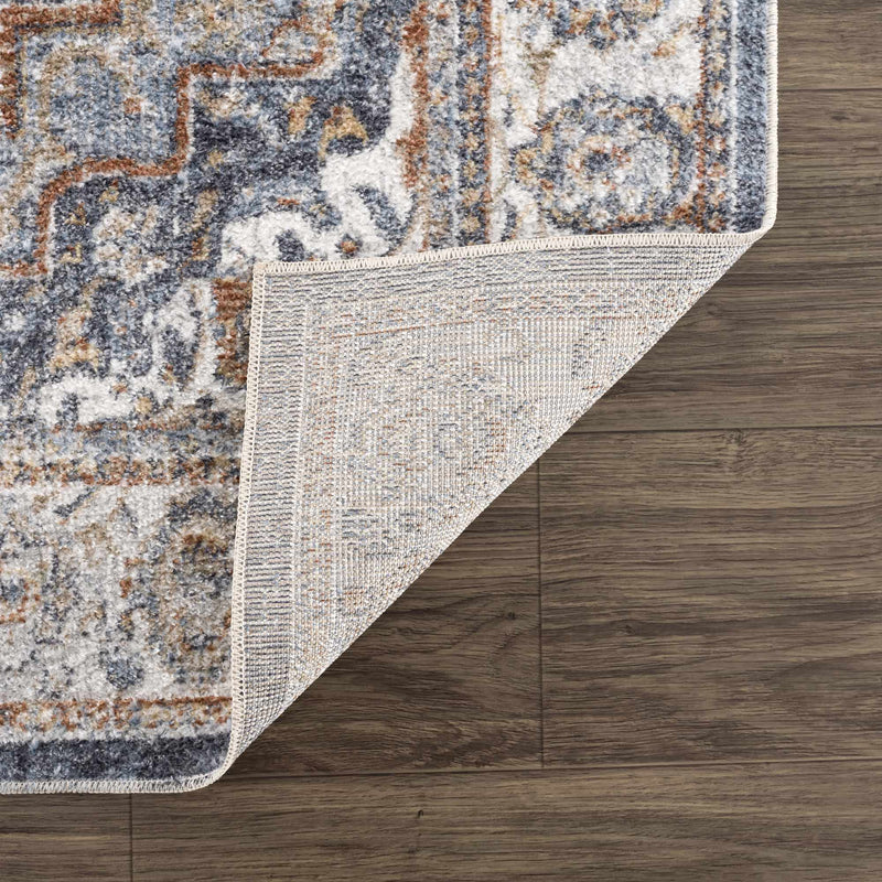 Aurum Blue & Beige Washable Area Rug - Clearance by Boutique Rugs