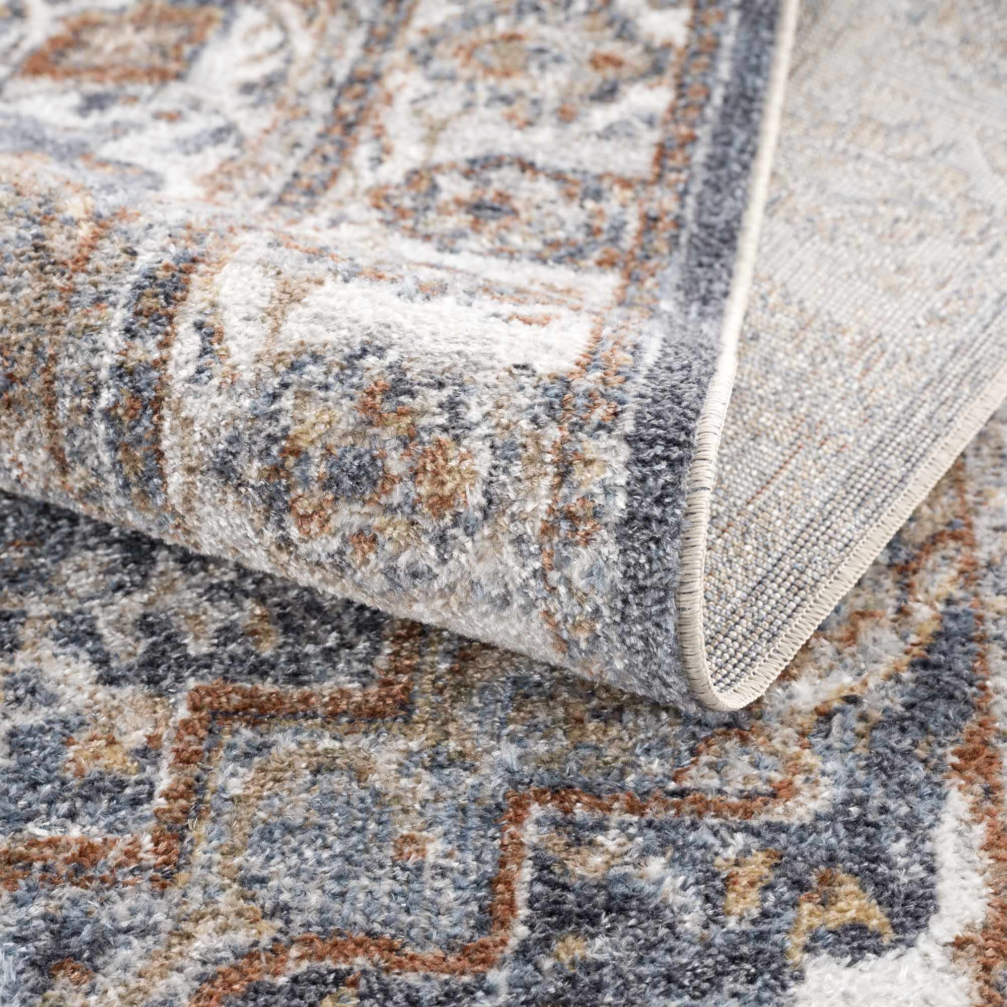 Aurum Blue & Beige Washable Area Rug - Clearance by Boutique Rugs