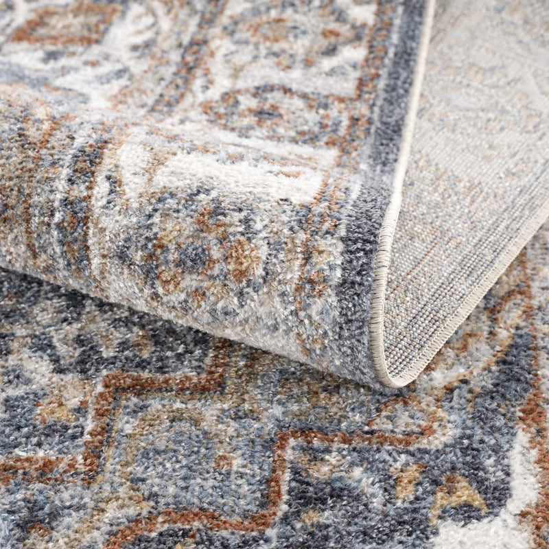 Aurum Blue & Beige Washable Area Rug - Clearance by Boutique Rugs