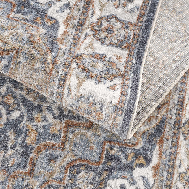 Aurum Blue & Beige Washable Area Rug - Clearance by Boutique Rugs
