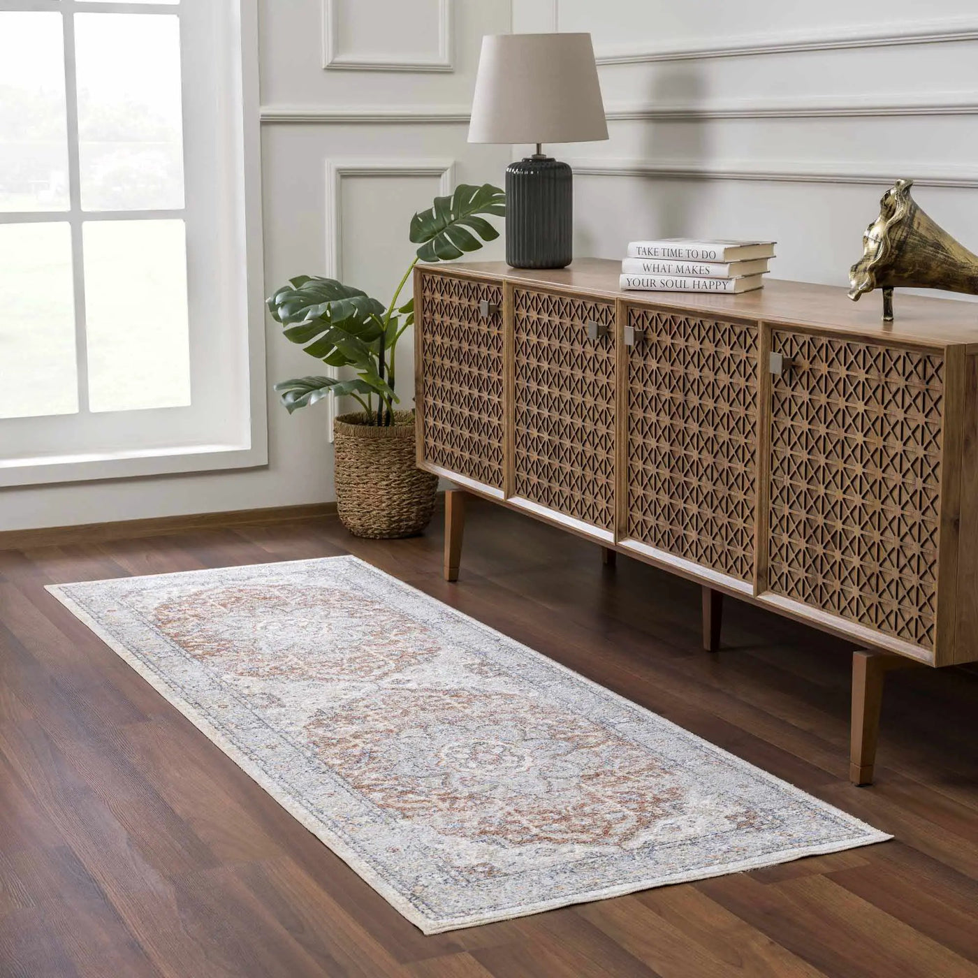 Emke Flat Pile Washable Rug - Clearance by Boutique Rugs