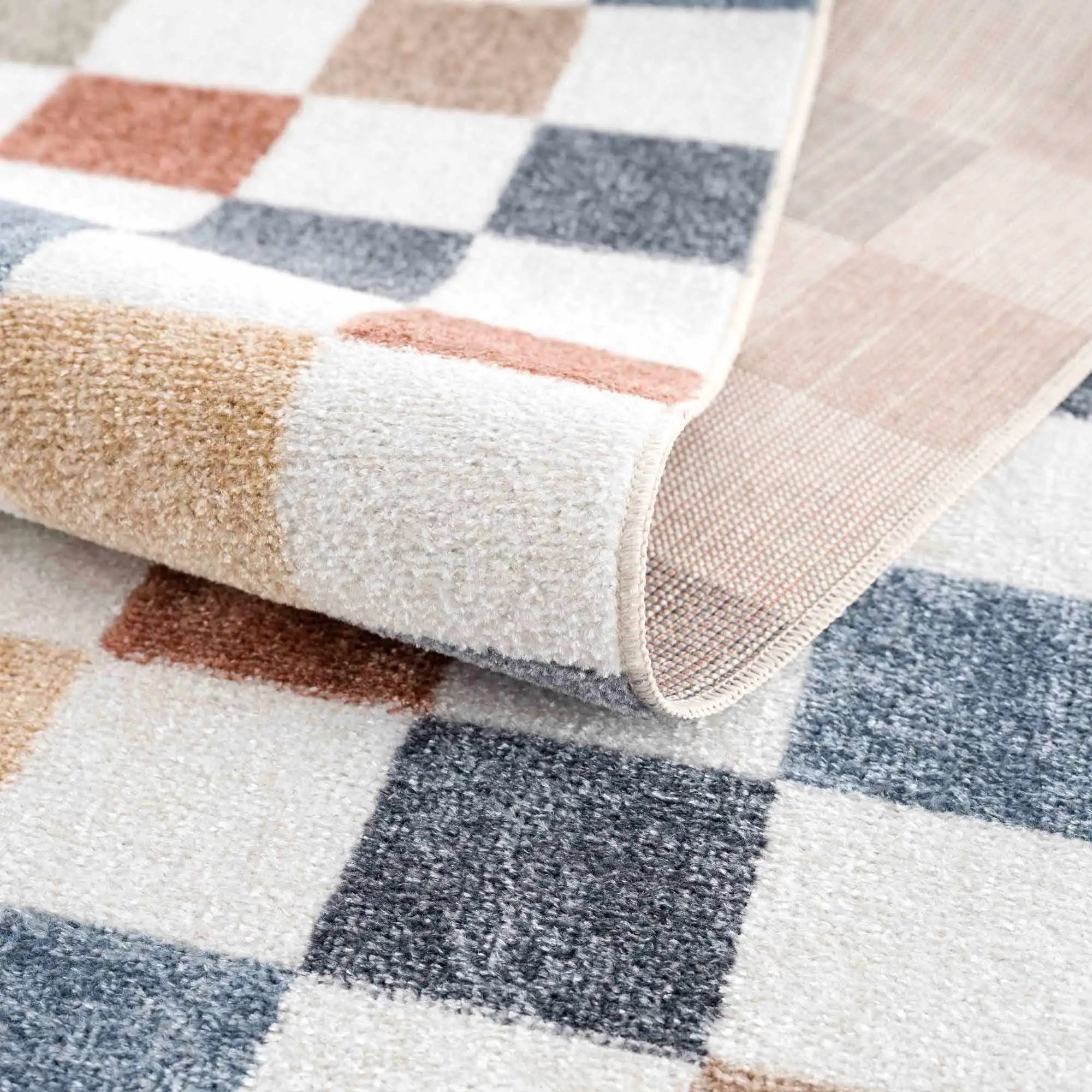 Alie Colorful Checkered Washable Rug by Boutique Rugs