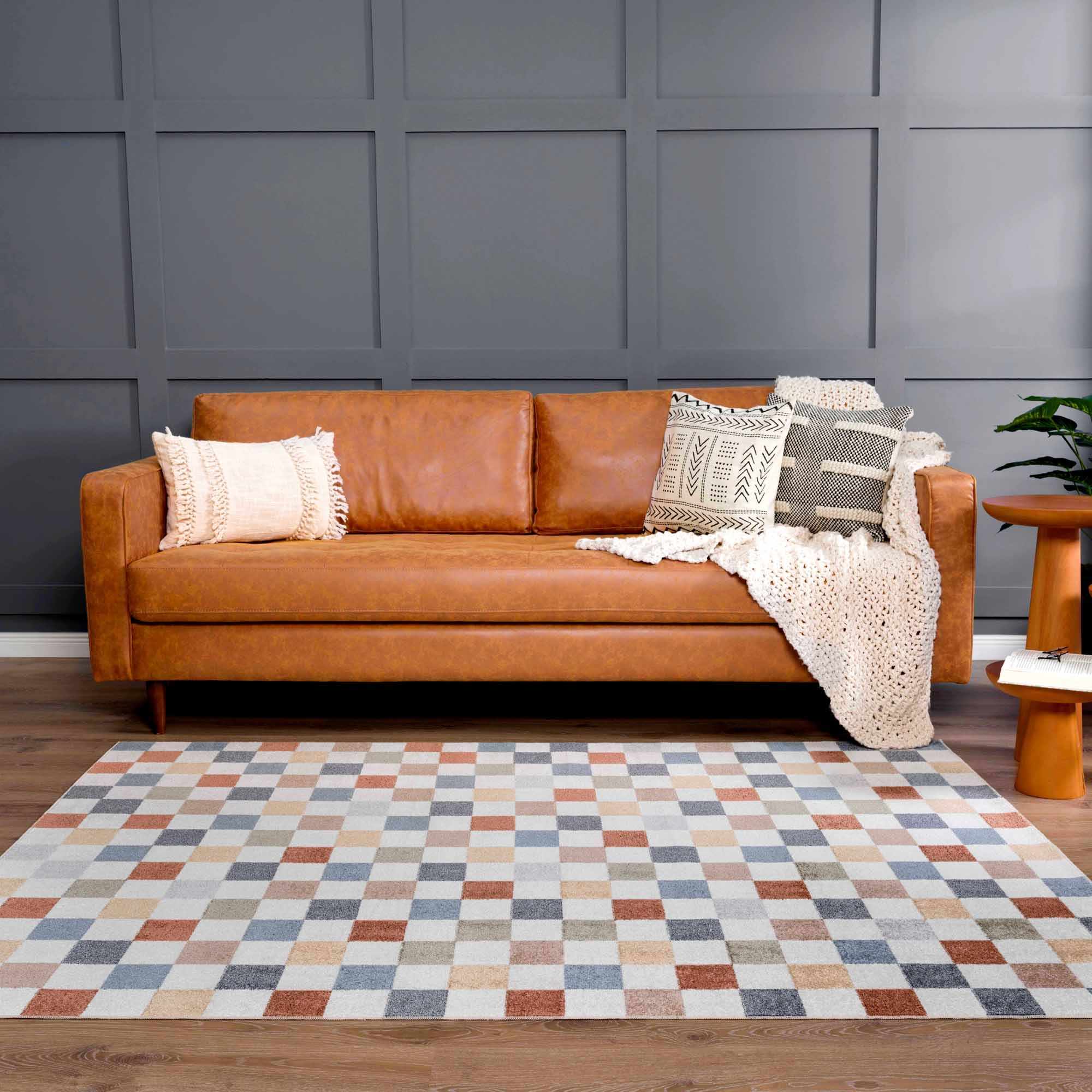 Alie Colorful Checkered Washable Rug by Boutique Rugs