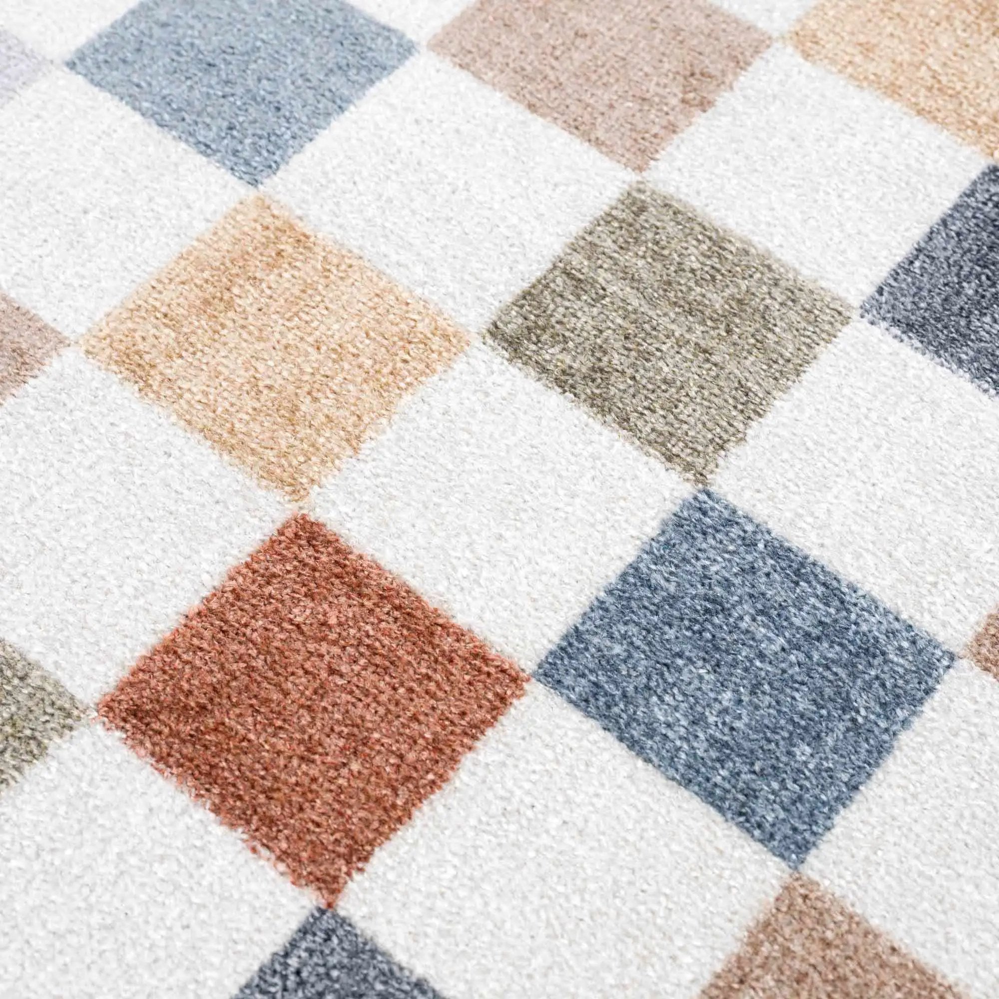 Alie Colorful Checkered Washable Rug by Boutique Rugs