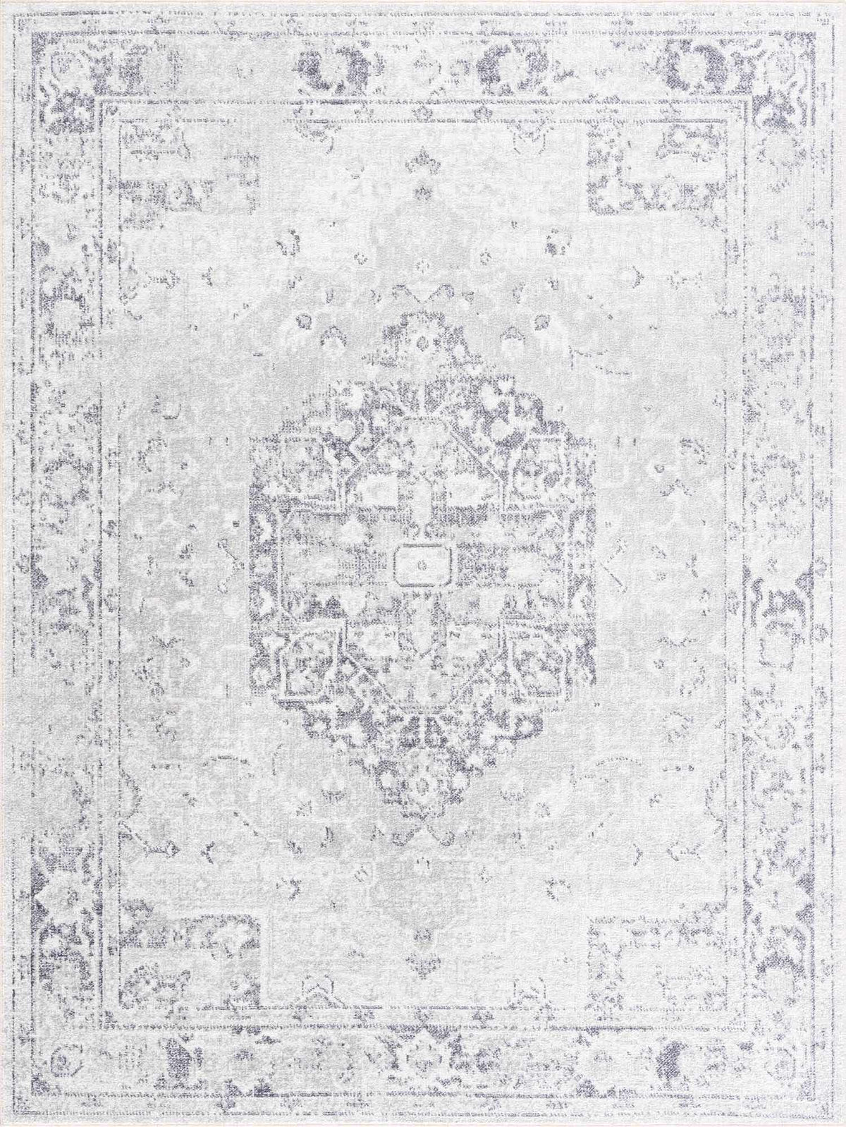 Akram Cream & Antrasit Washable Area Rug by Hauteloom