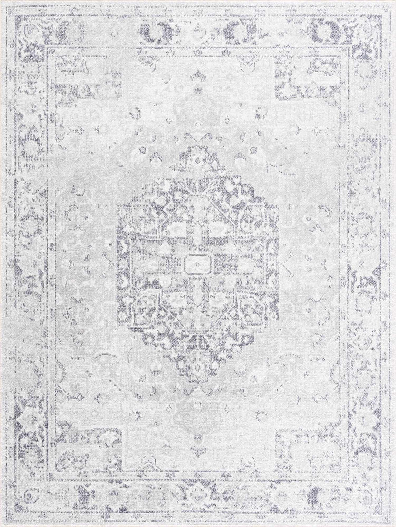 Akram Cream & Antrasit Washable Area Rug by Hauteloom