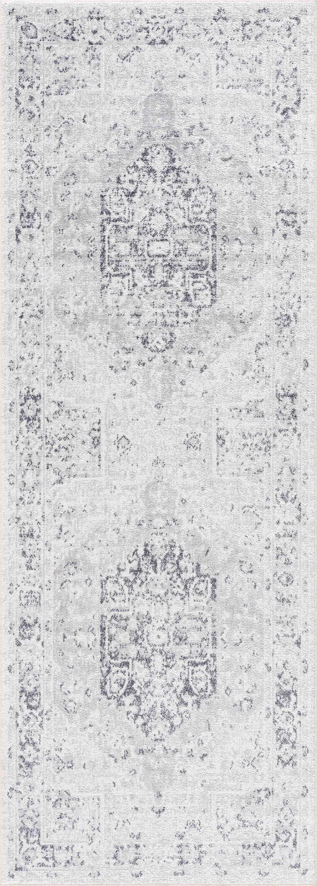 Akram Cream & Antrasit Washable Area Rug by Hauteloom