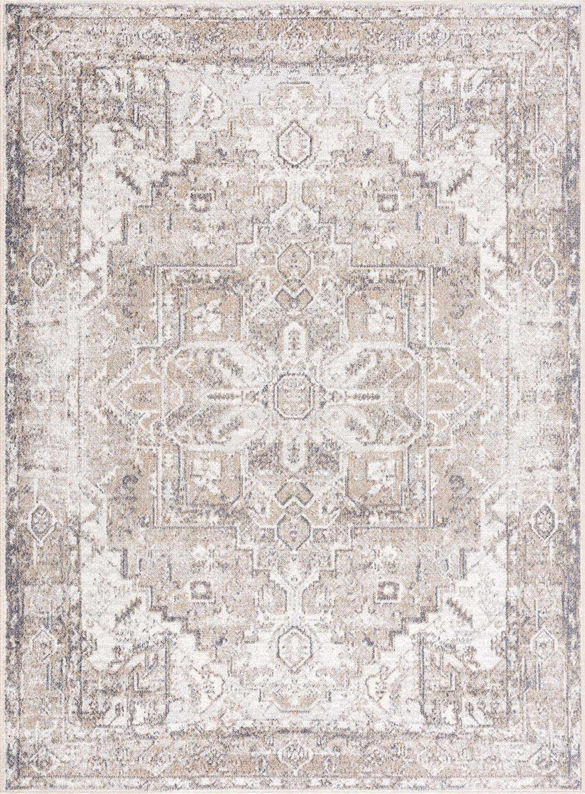Blue Brown Hera Washable area rug by Hauteloom