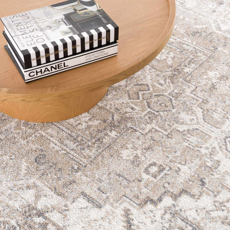 Blue Brown Hera Washable area rug by Hauteloom