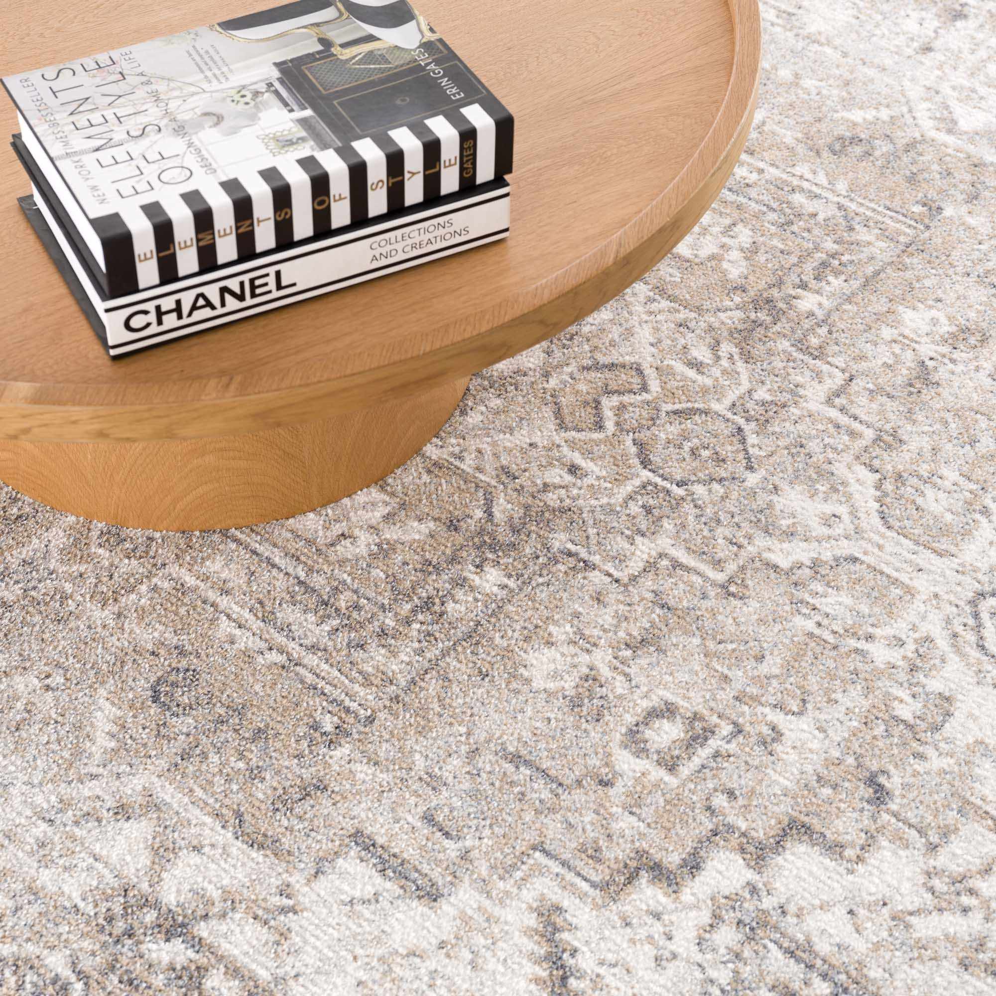 Blue Brown Hera Washable area rug by Hauteloom