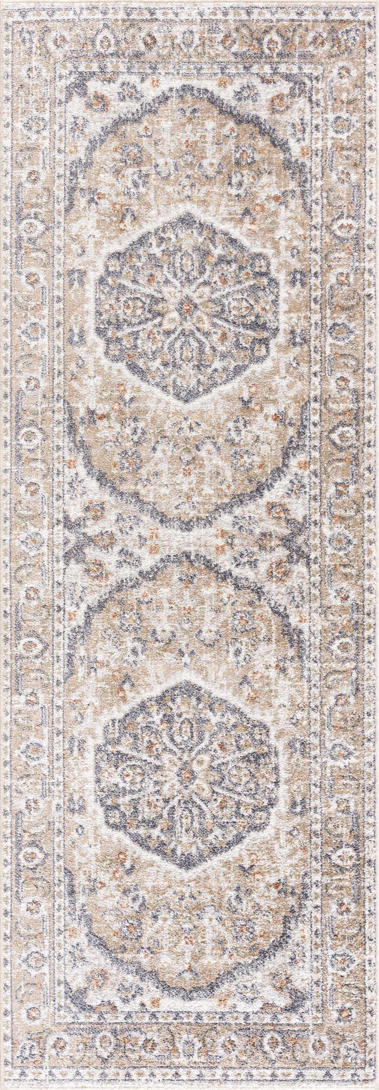 Beige Hiti Washable area rug by Hauteloom