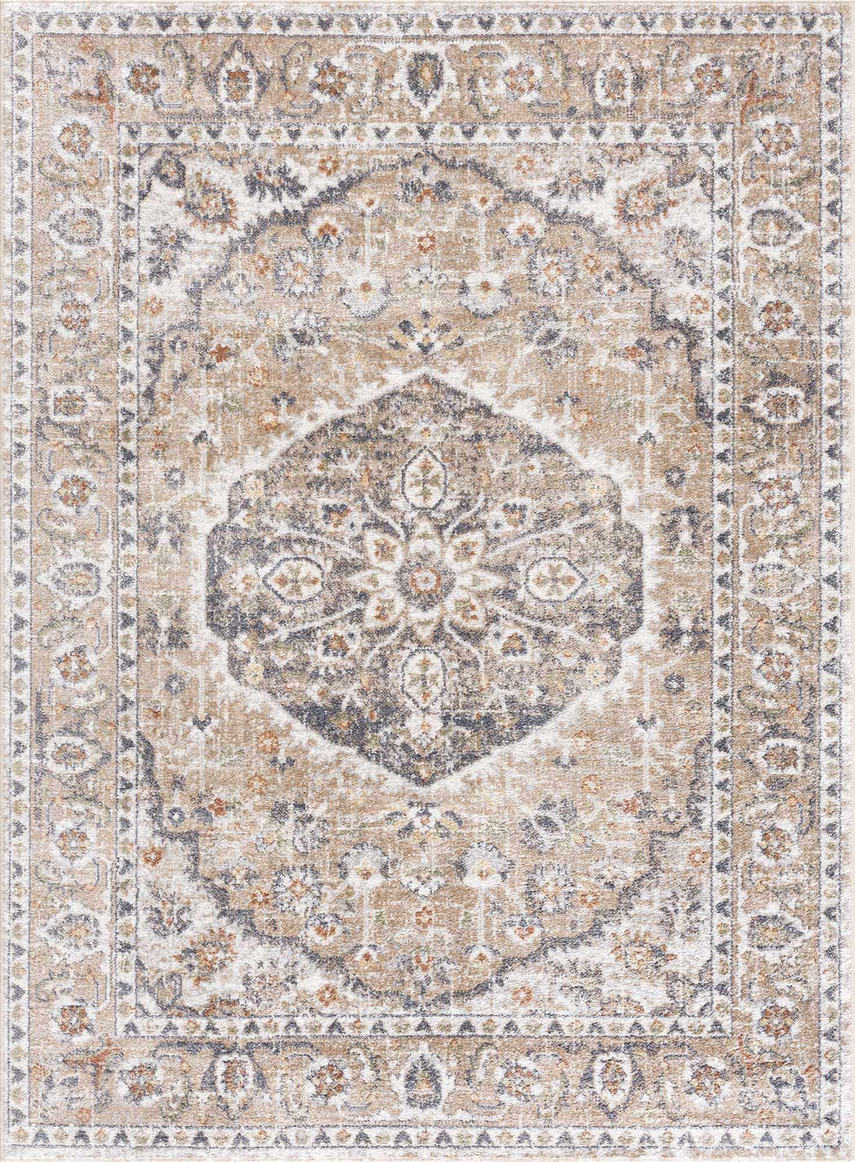 Beige Hiti Washable area rug by Hauteloom
