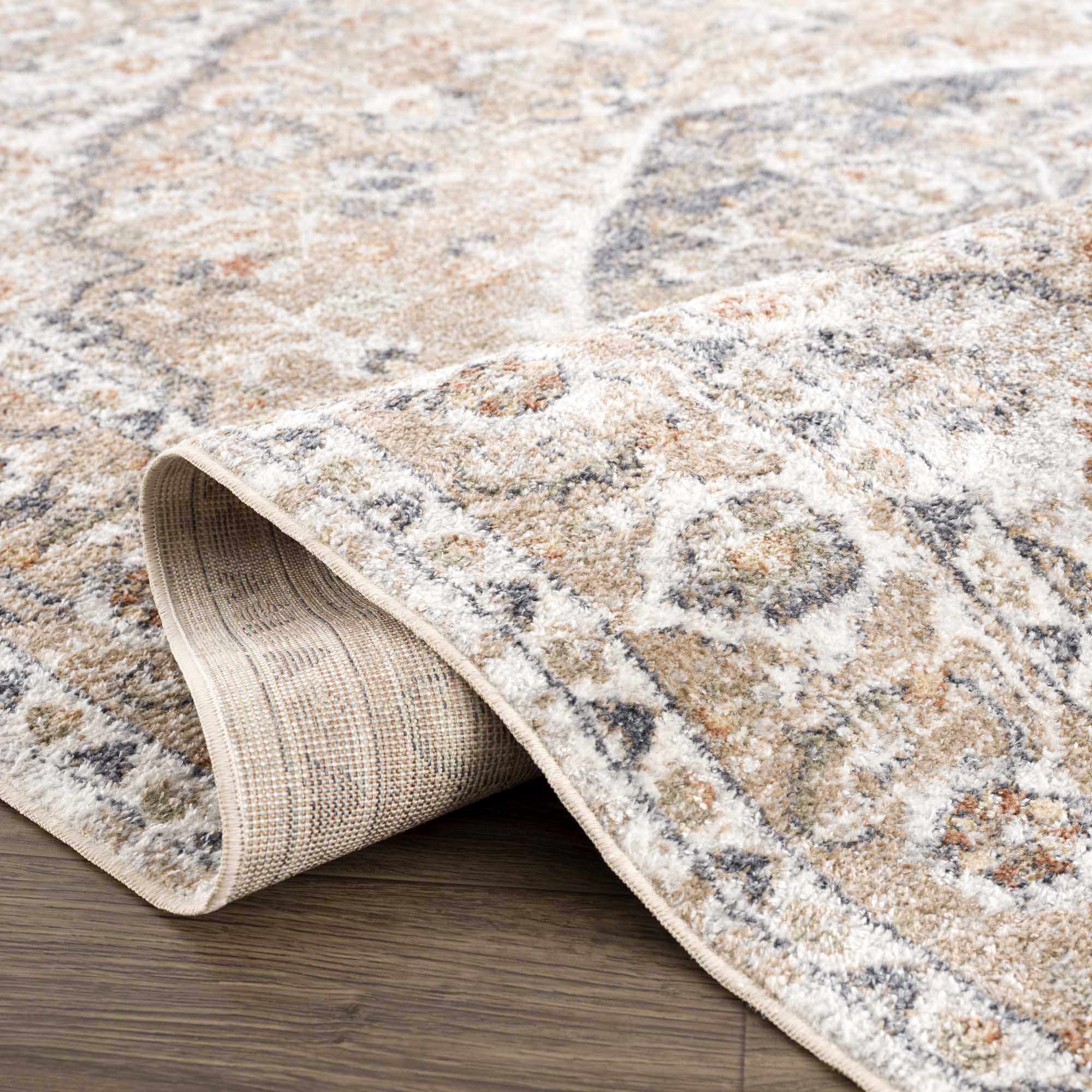 Beige Hiti Washable area rug by Hauteloom