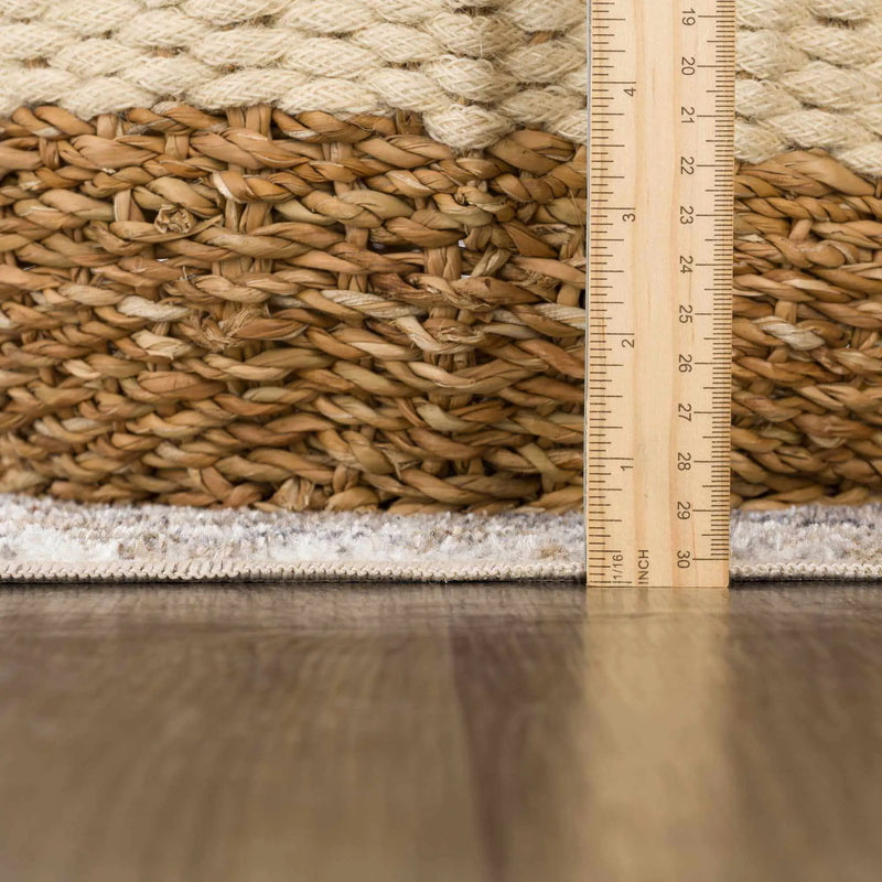Beige Hiti Washable area rug by Hauteloom
