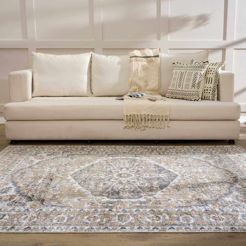 Beige Hiti Washable area rug by Hauteloom