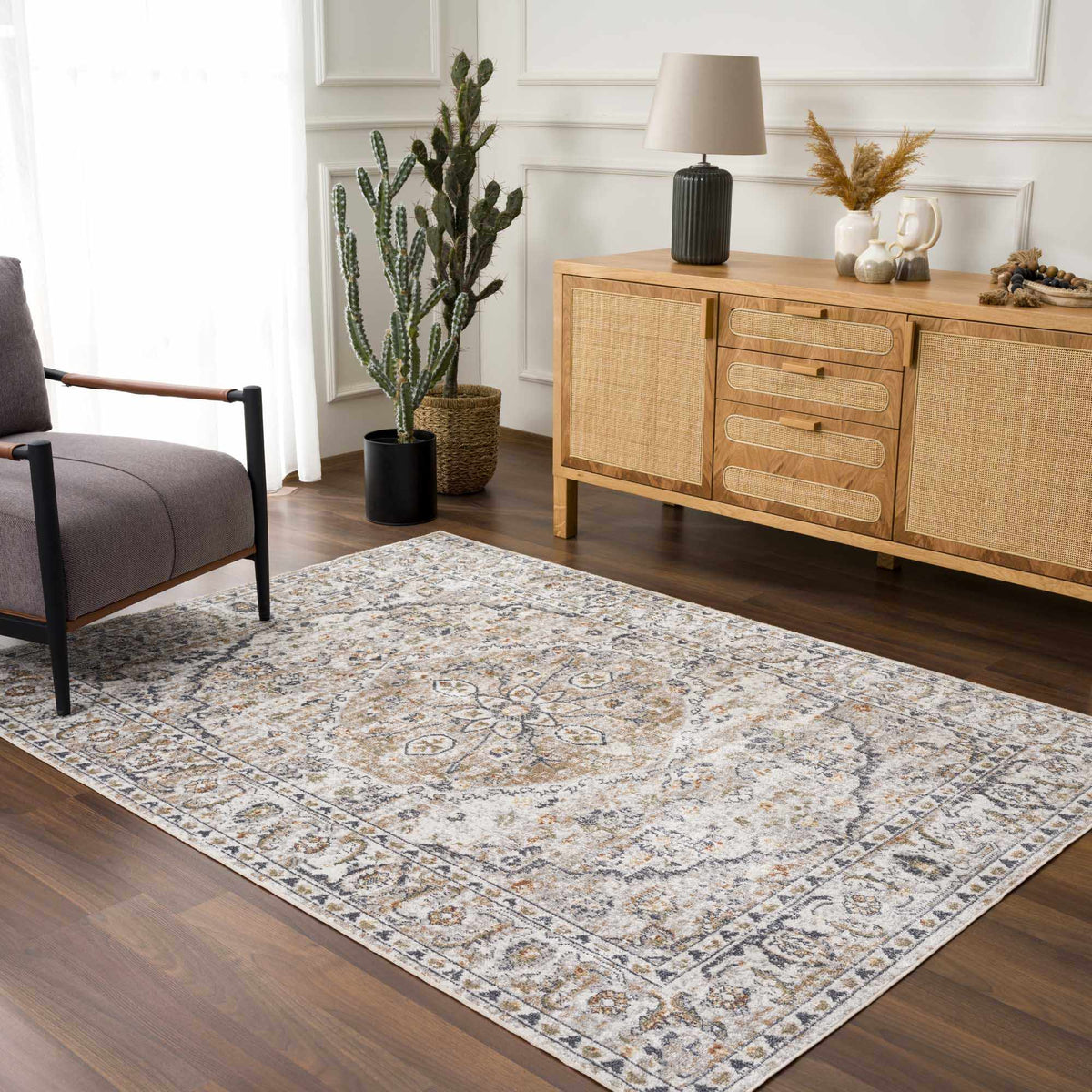 Cream Hiti Washable area rug by Hauteloom
