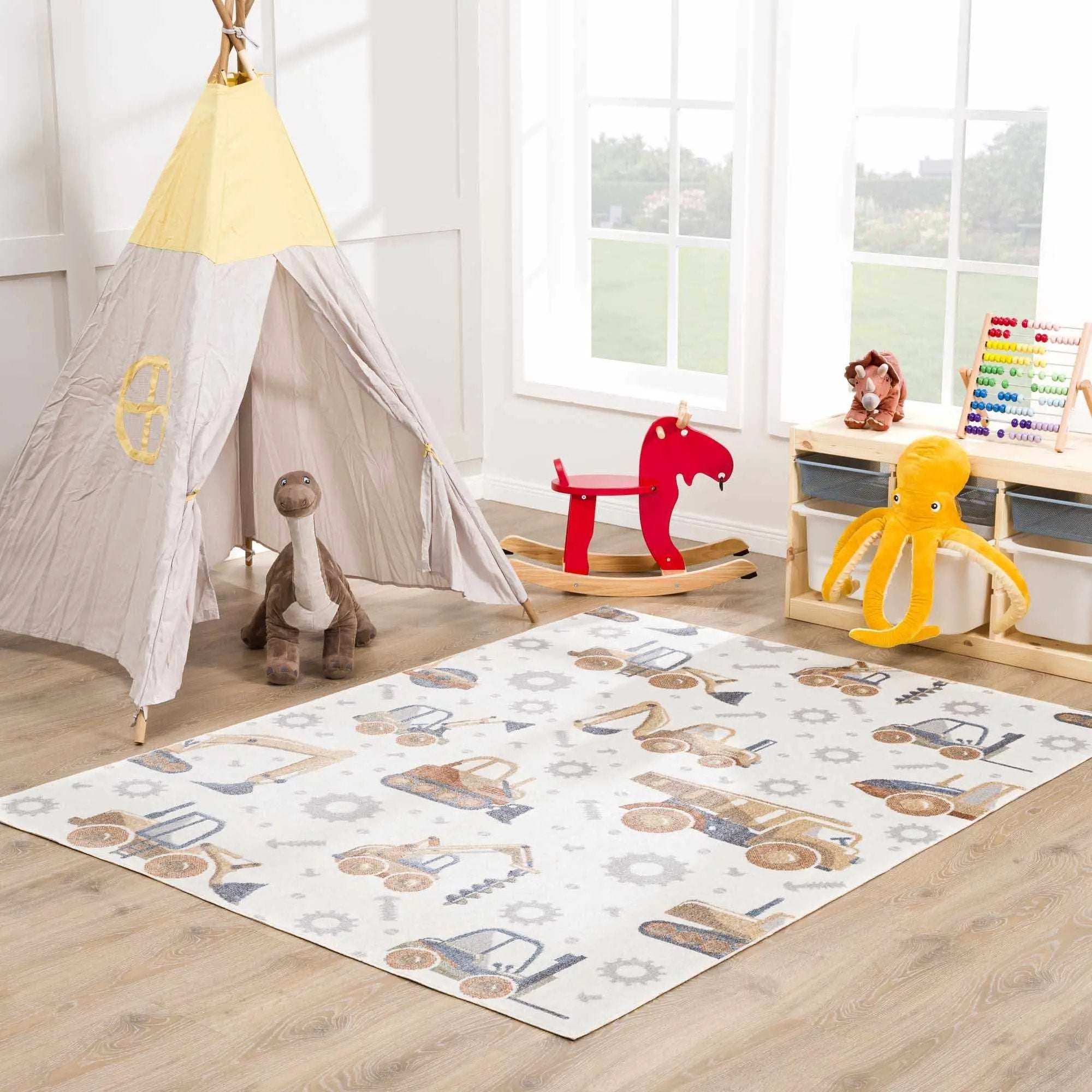 Construction Washable Kids Area Rug by Boutique Rugs