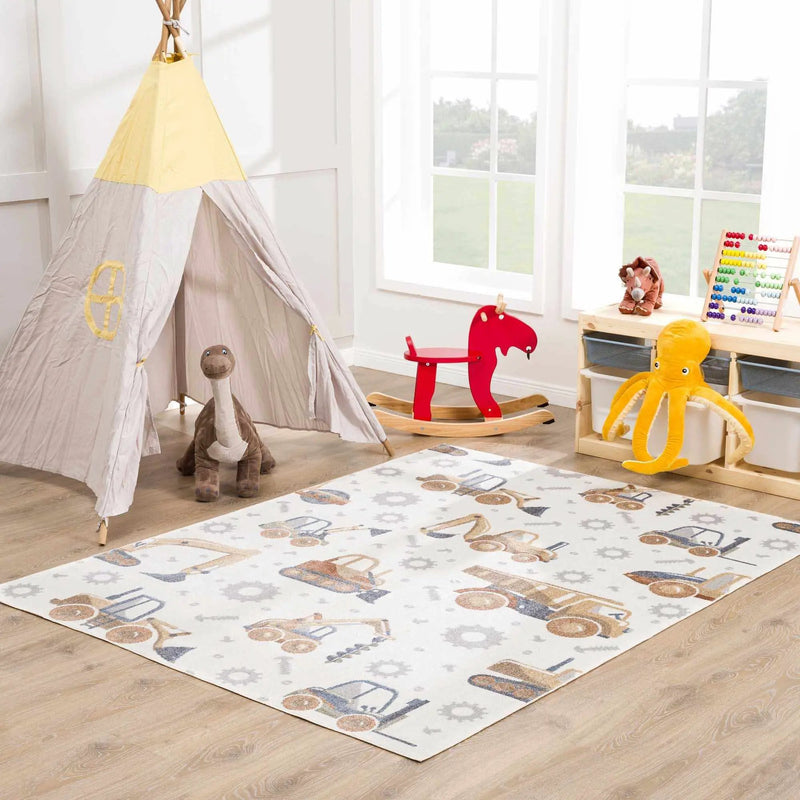 Construction Washable Kids Area Rug by Boutique Rugs