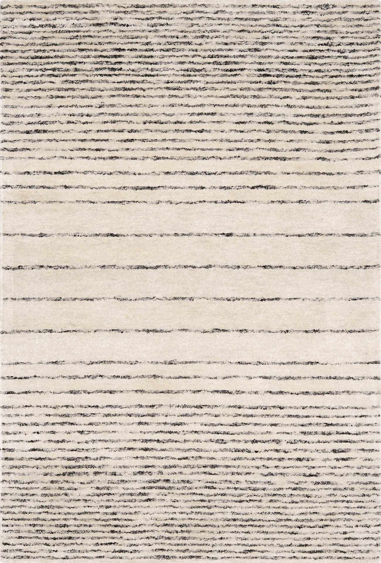Ellisburg Striped Cream Faux Silk Rug - Clearance by Boutique Rugs