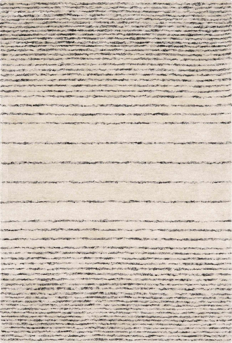 Ellisburg Striped Cream Faux Silk Rug - Clearance by Boutique Rugs