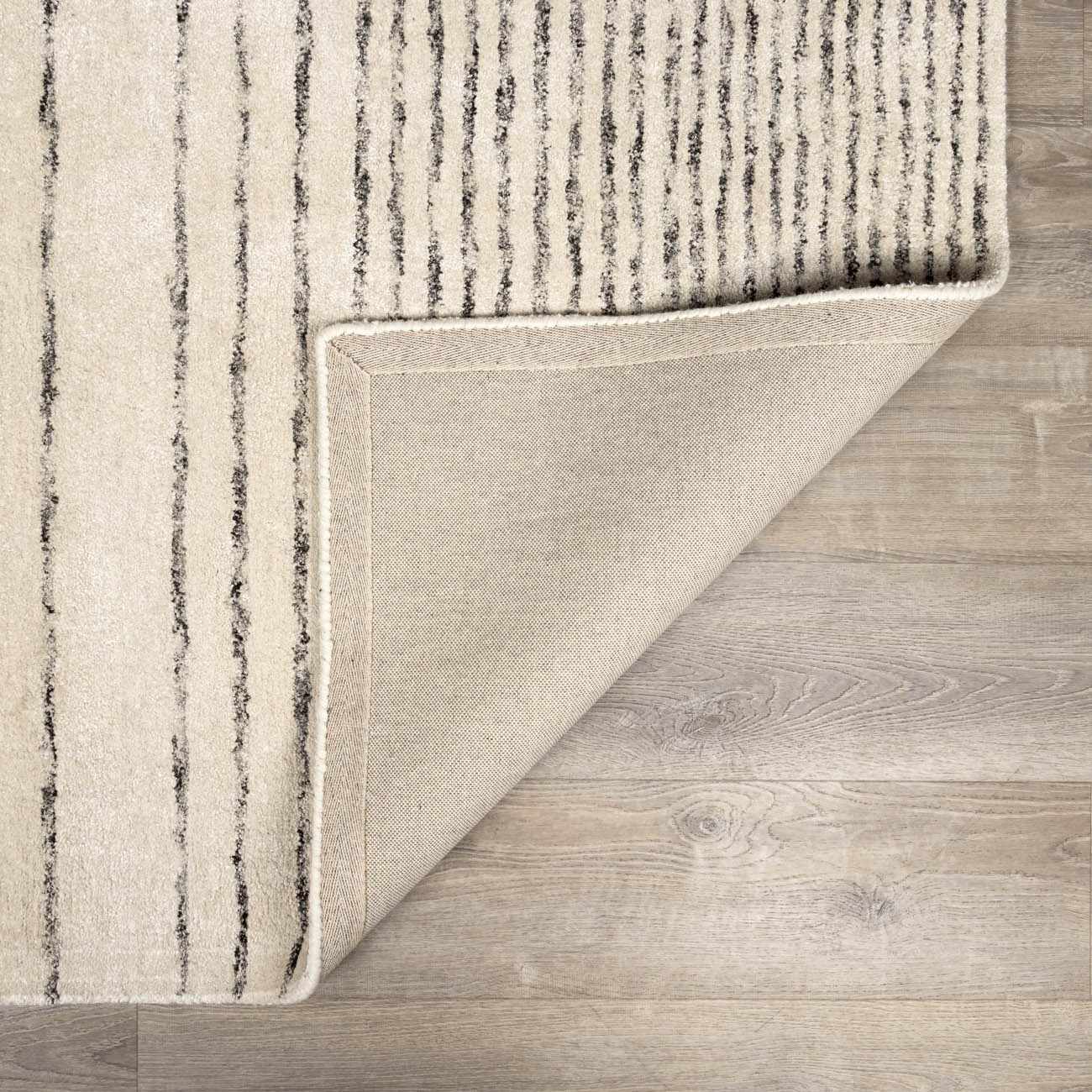 Ellisburg Striped Cream Faux Silk Rug - Clearance by Boutique Rugs